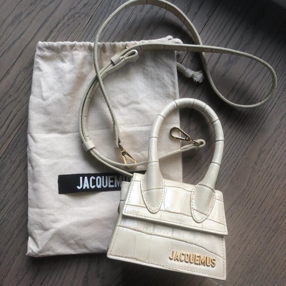 Jacquemus LE CHIQUITO in White Croc Embossed - Picture 2 of 4